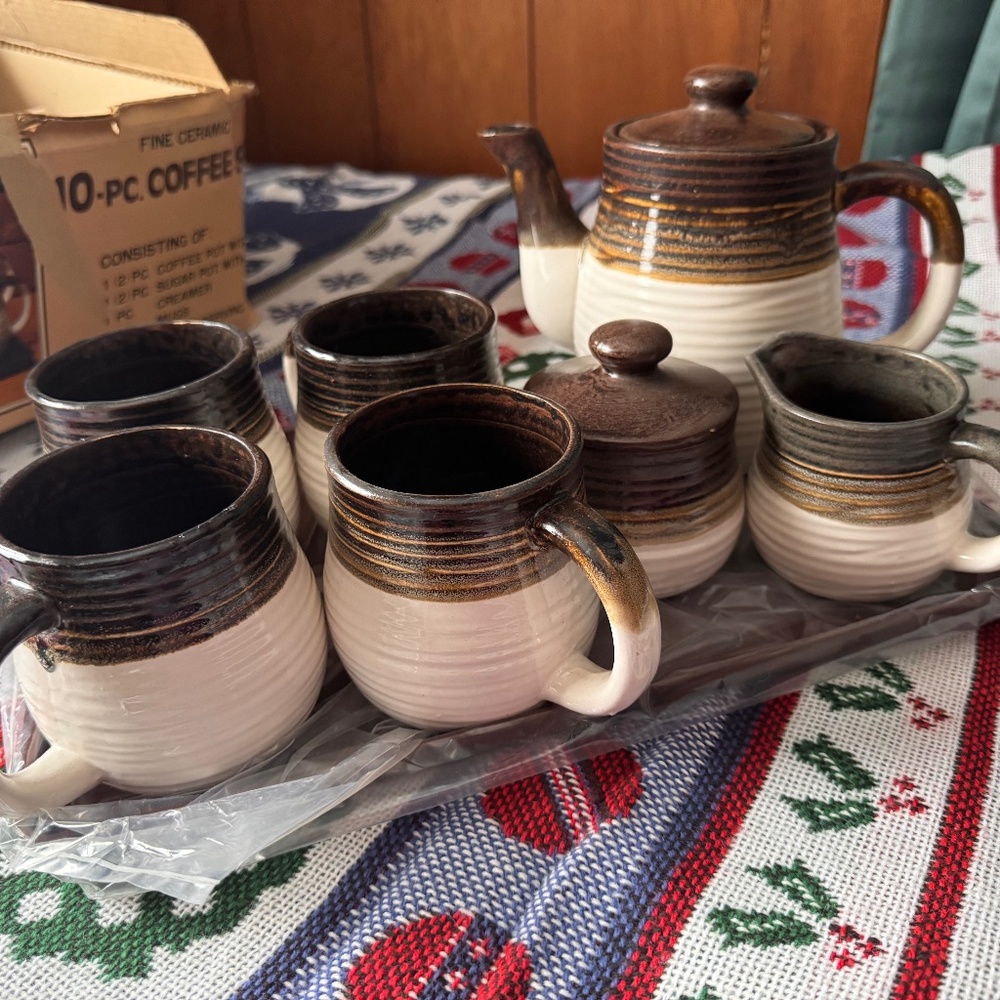 Vintage Fine Ceramic 10 pc Coffee Set NIB